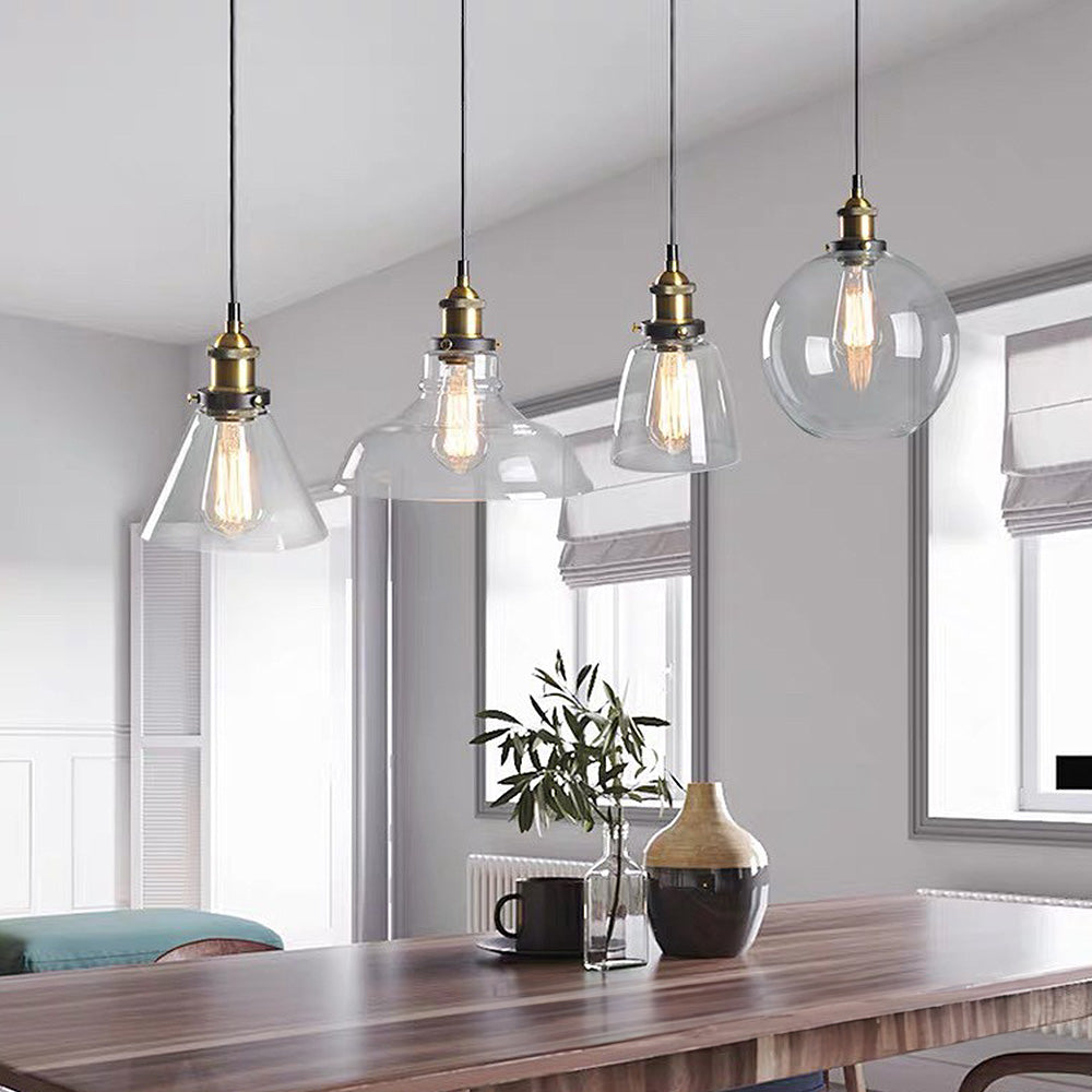 Nordic Clear Glass Bedside Pendant Light