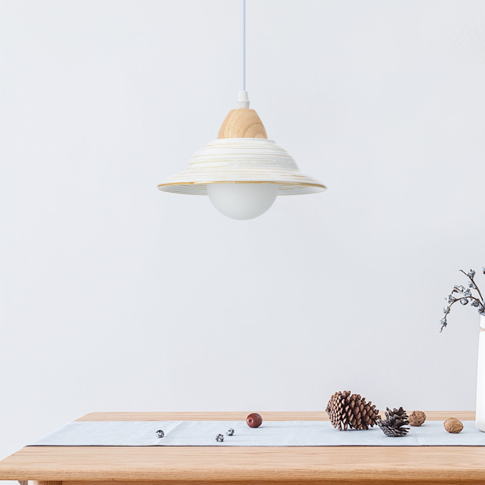 Creative White Hat Milky Ceramic Pendant Lighting