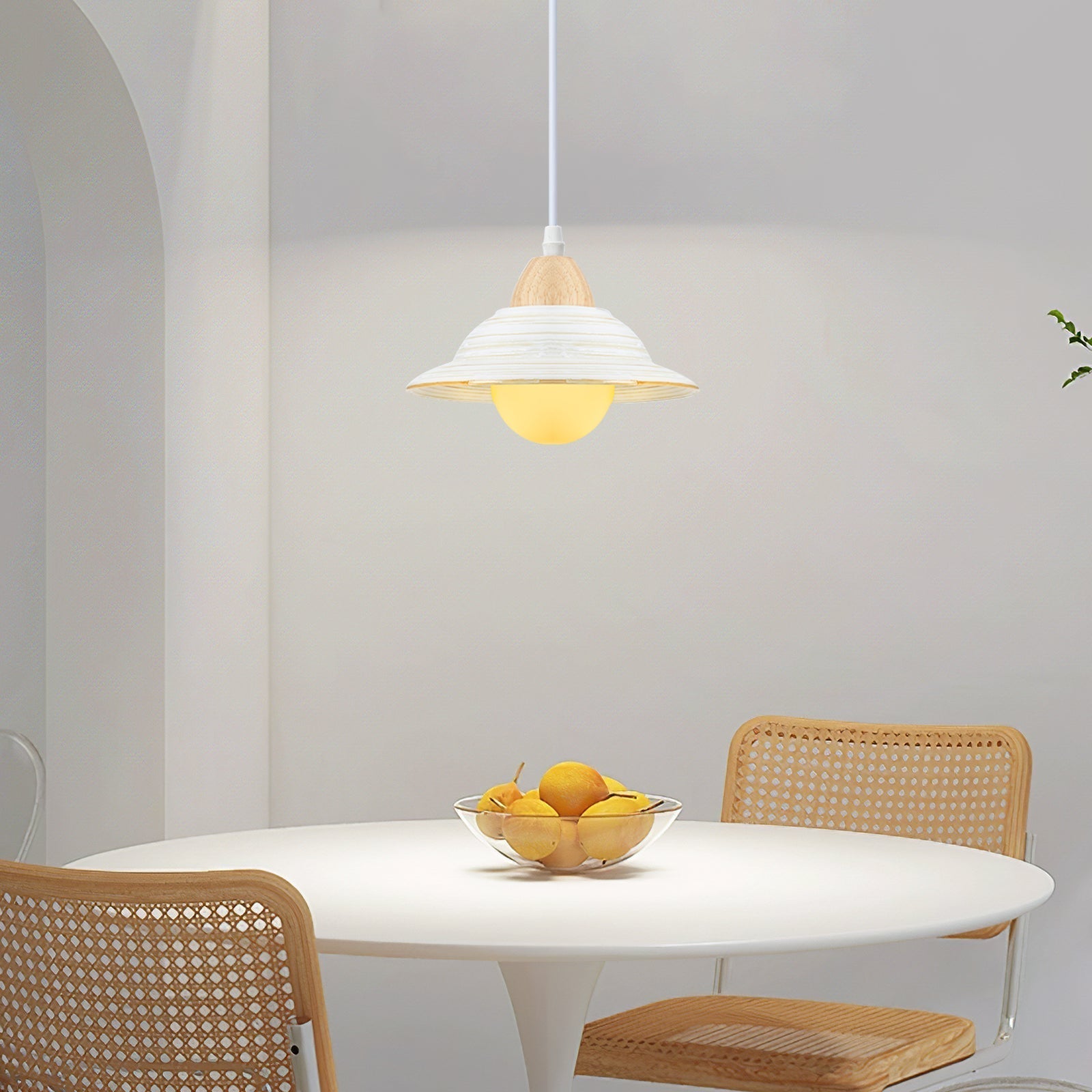 Creative White Hat Milky Ceramic Pendant Lighting