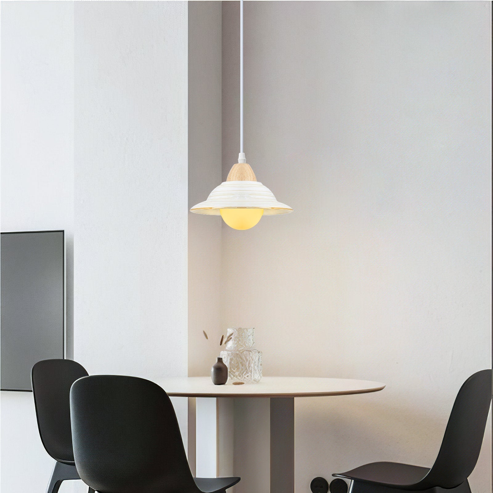 Creative White Hat Milky Ceramic Pendant Lighting