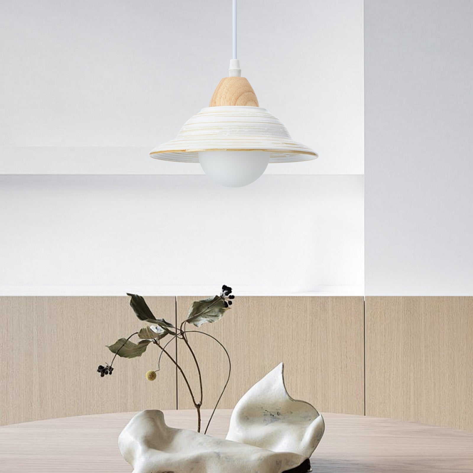 Creative White Hat Milky Ceramic Pendant Lighting