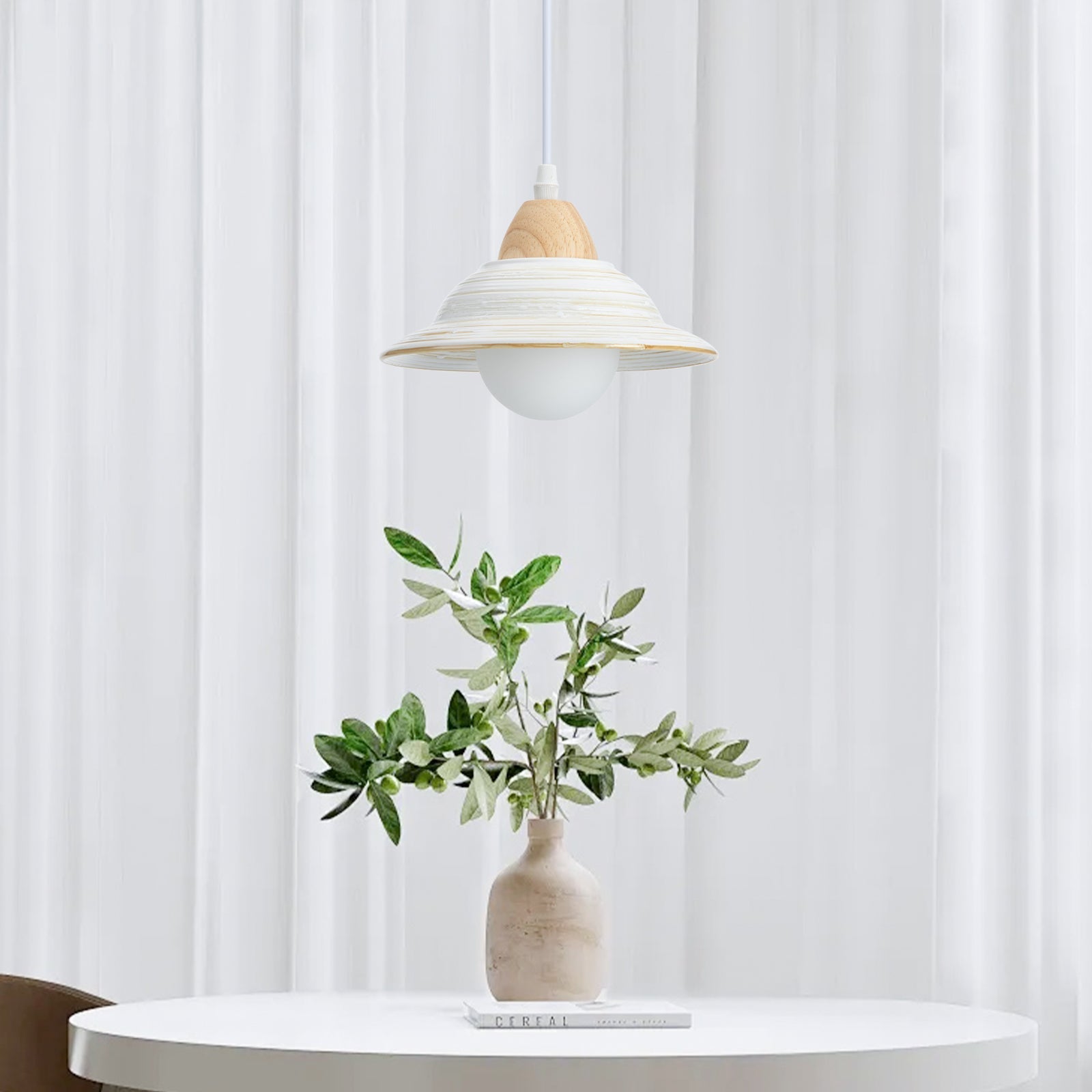 Creative White Hat Milky Ceramic Pendant Lighting