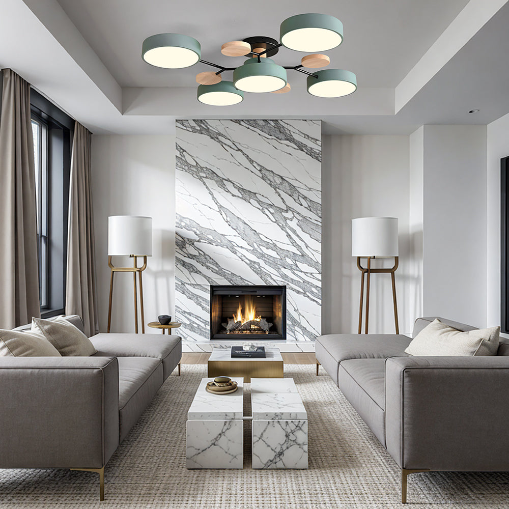 Art Deco Chandelier, Modern Flush Mount Chandelier Ceiling Light
