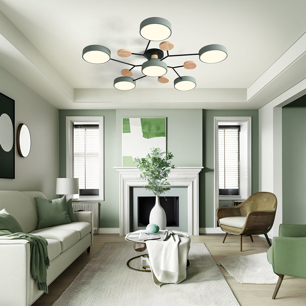 Art Deco Chandelier, Modern Flush Mount Chandelier Ceiling Light