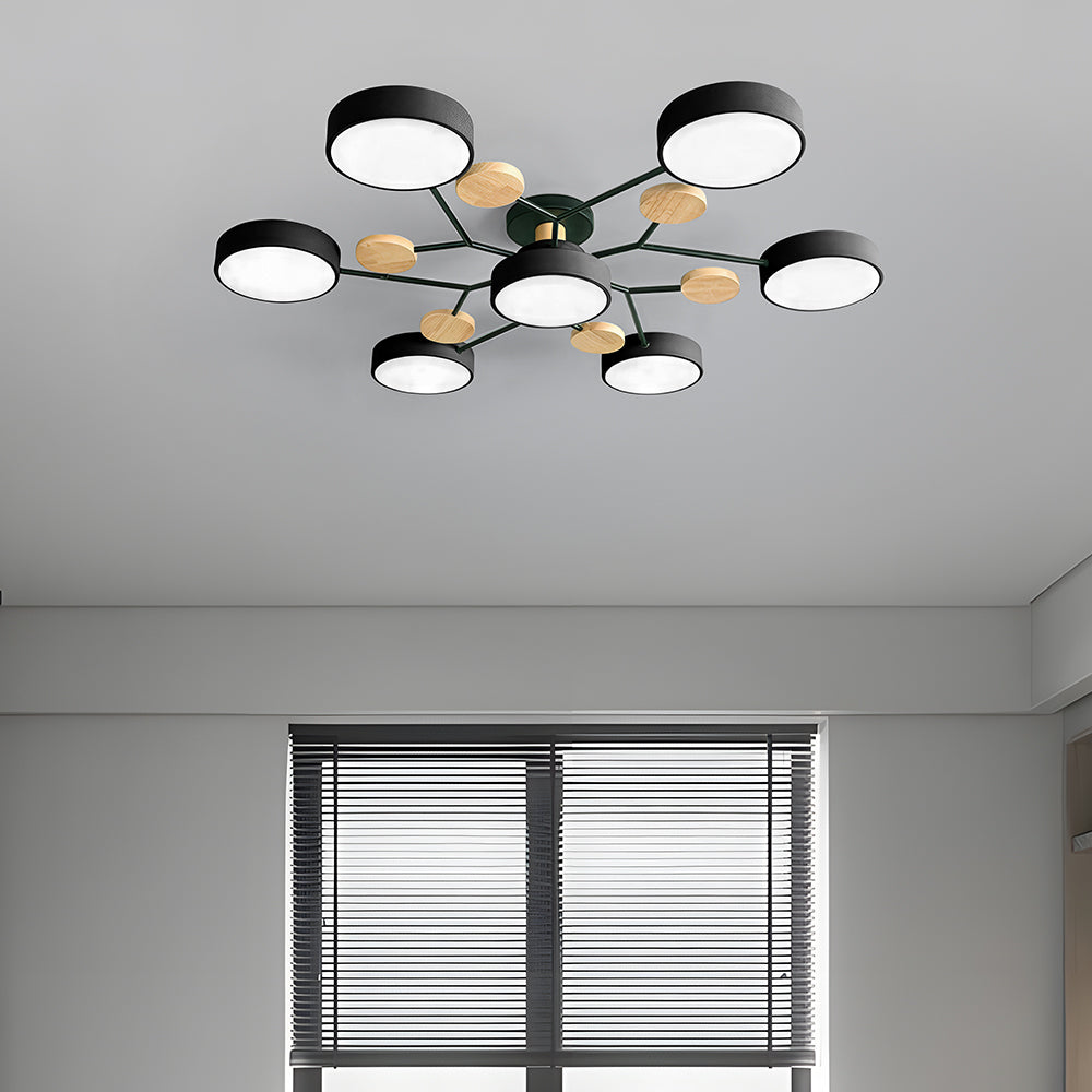 Aria Nordic Wood Flush Mount Ceiling Light