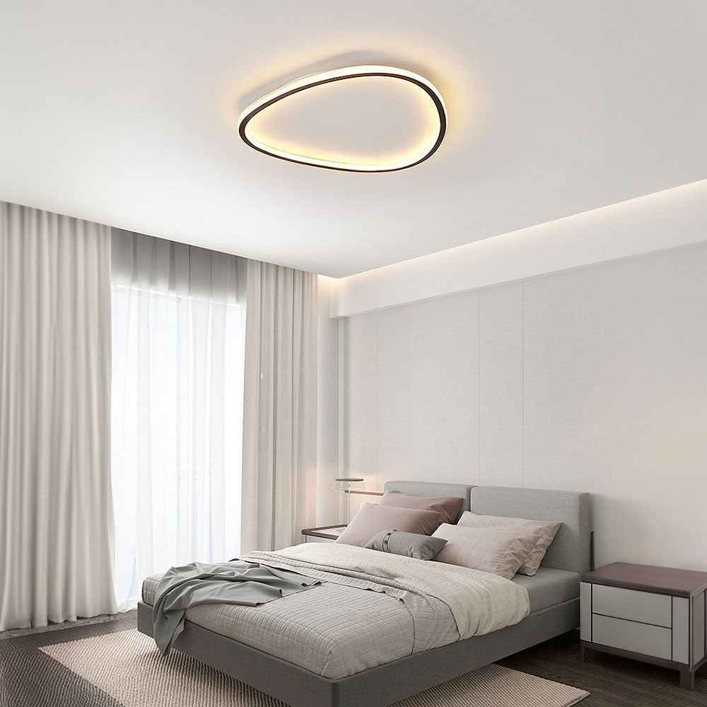 Nordic Oval Black LED Ceiling Light For Bedroom