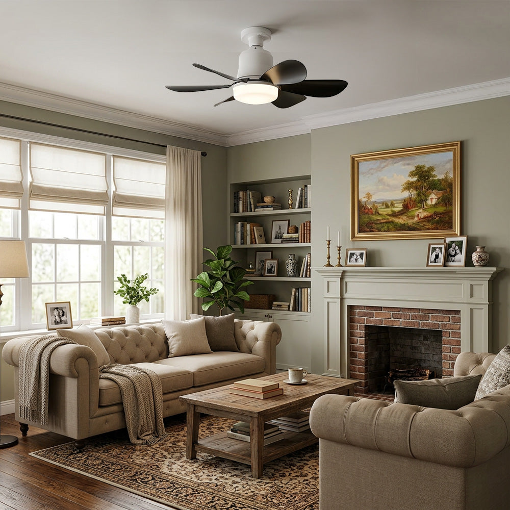 Modern LED Silent Ceiling Fan with Lights for Bedroom Living Room Dormitory