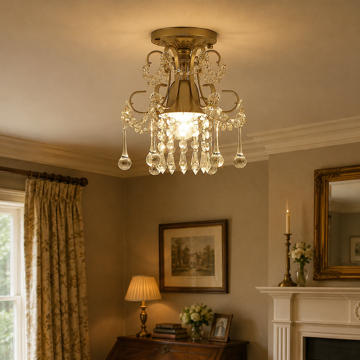 Modern Mini Crystal Ceiling Lights for Porch Hallway