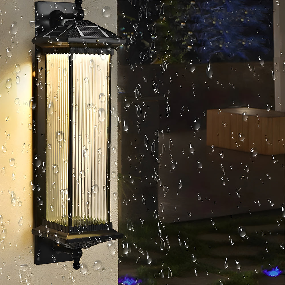 Solar Outdoor Glass Long Wall Light