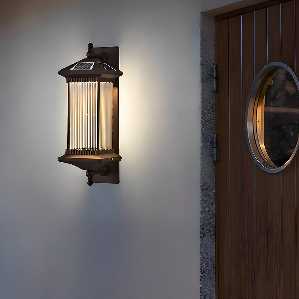 Solar Outdoor Glass Long Wall Light