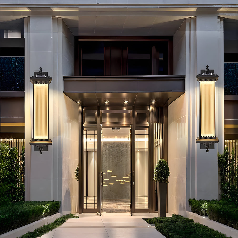 Solar Outdoor Glass Long Wall Light