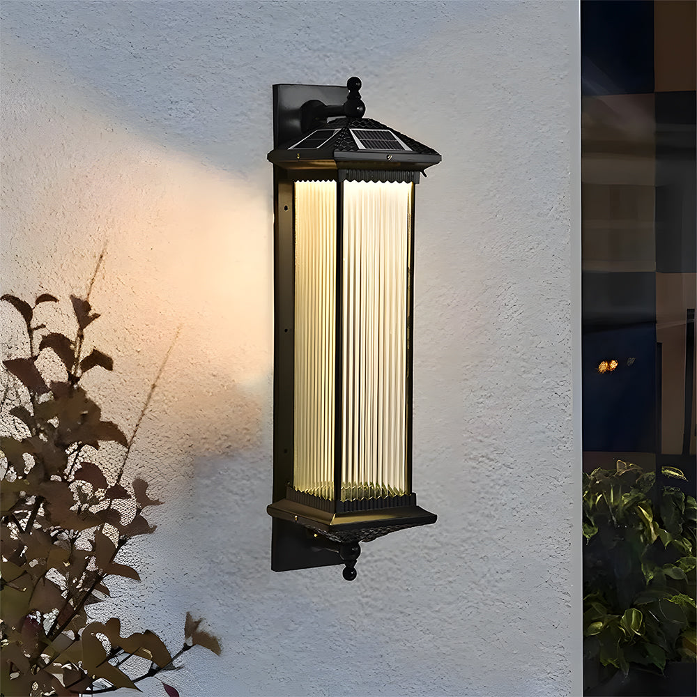 Solar Outdoor Glass Long Wall Light