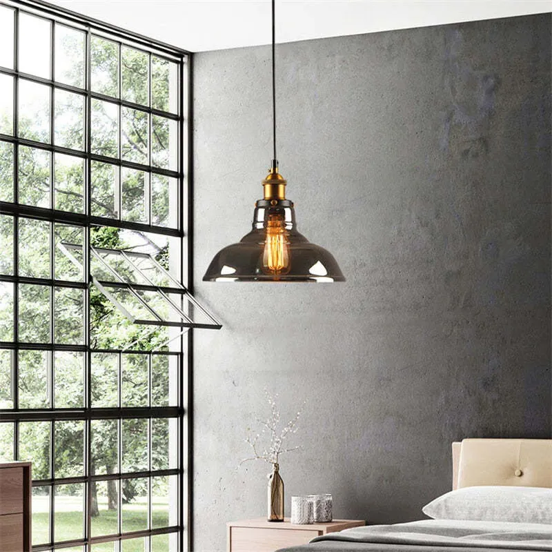 Nordic Clear Glass Bedside Pendant Light