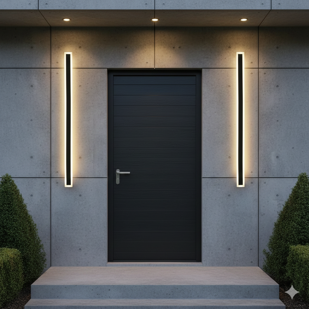 IP65 Modern Minimalism Decor Acrylic Black Outdoor LED Wall Lights