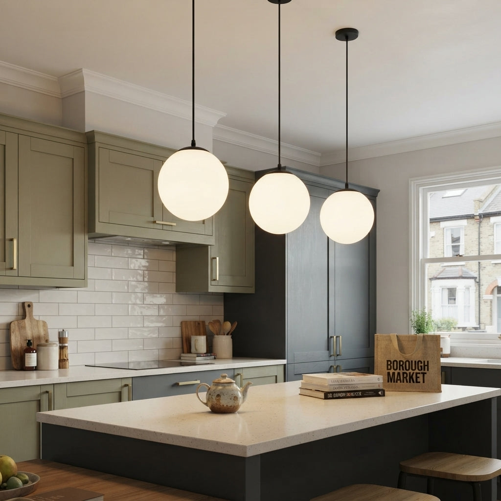 Restaurant Simple Glass 1 Head Pendant Light
