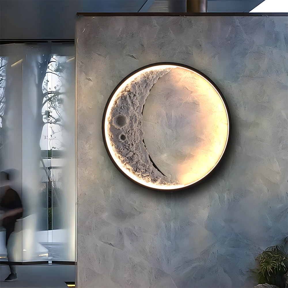 Art Decor Moon Shaped Waterproof Outdoor LED Wall Lights IP65