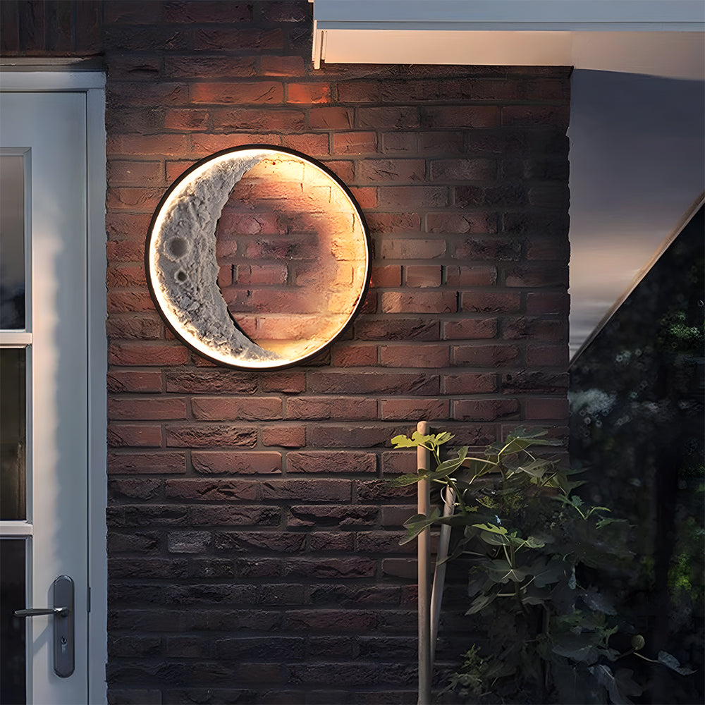 Art Decor Moon Shaped Waterproof Outdoor LED Wall Lights IP65