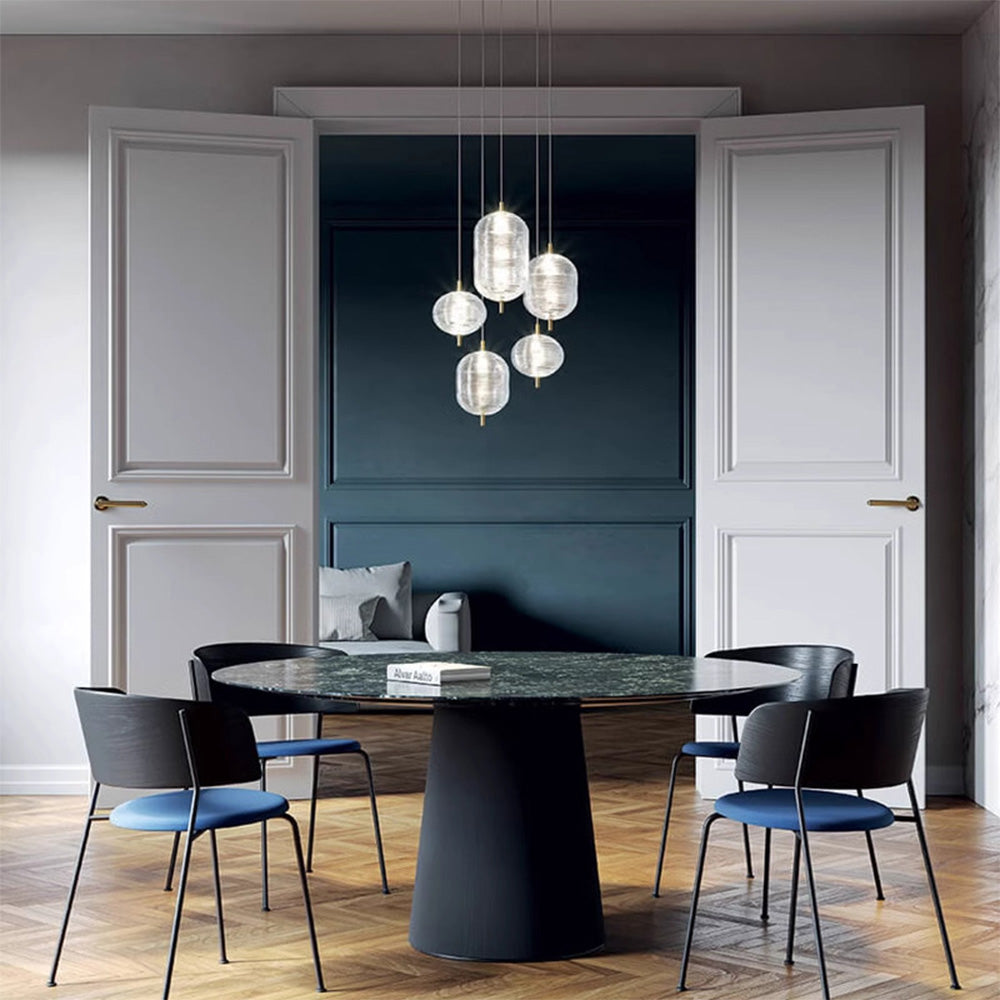 Elegant Ripple Patterned Glass LED Pendant Light