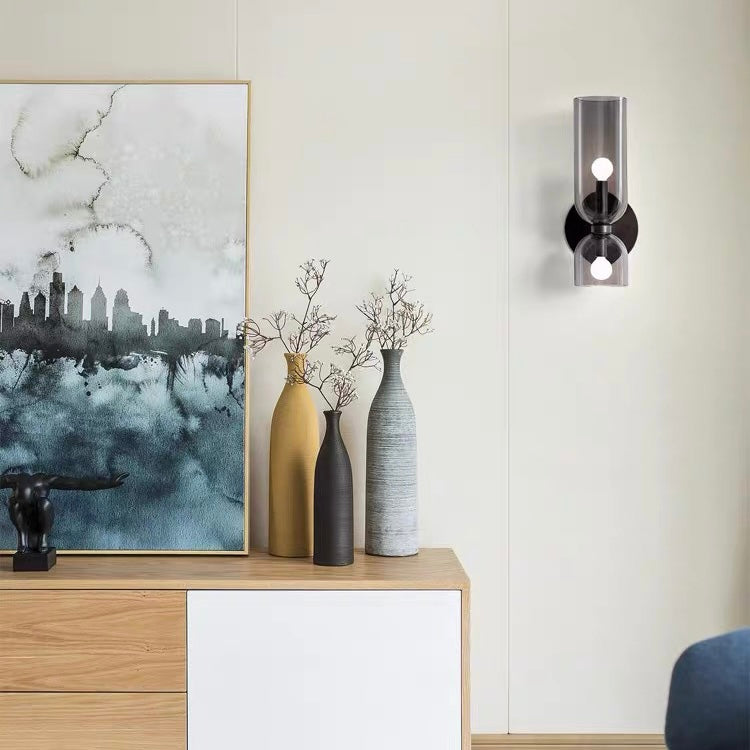 Double Head Glass Wall Lamp LED Sconce for Bedroom