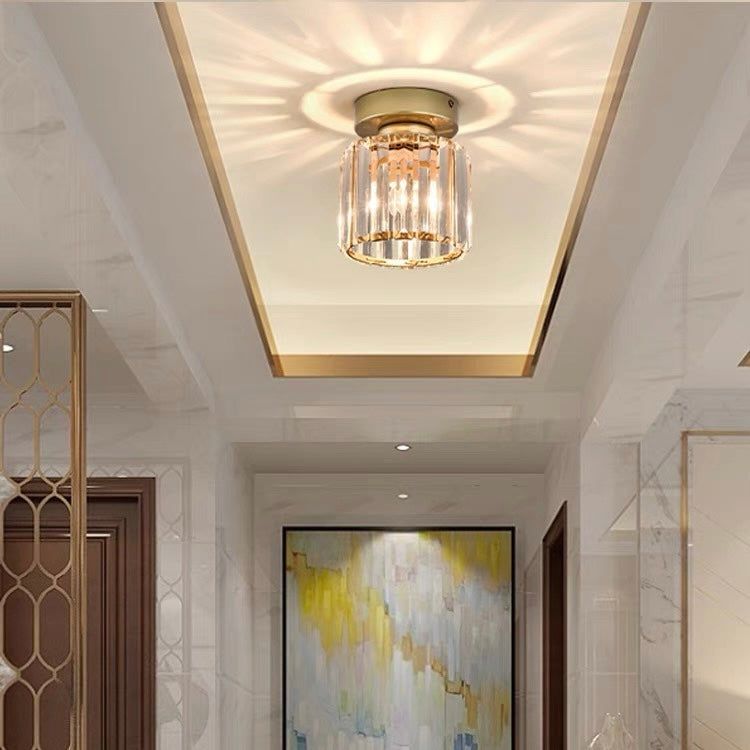 Modern Simplicity Clear Striped Glass Shade Ceiling Light