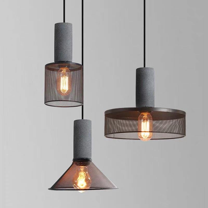 Modern Iron Grey Hanging Light Pendant Lampshade