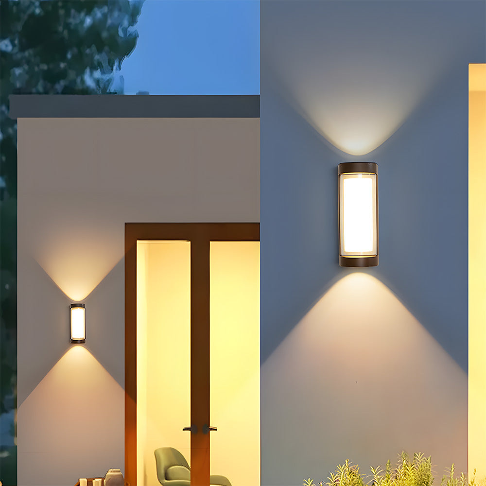 LED Waterproof Up and Down Black Outdoor Wall Lighting