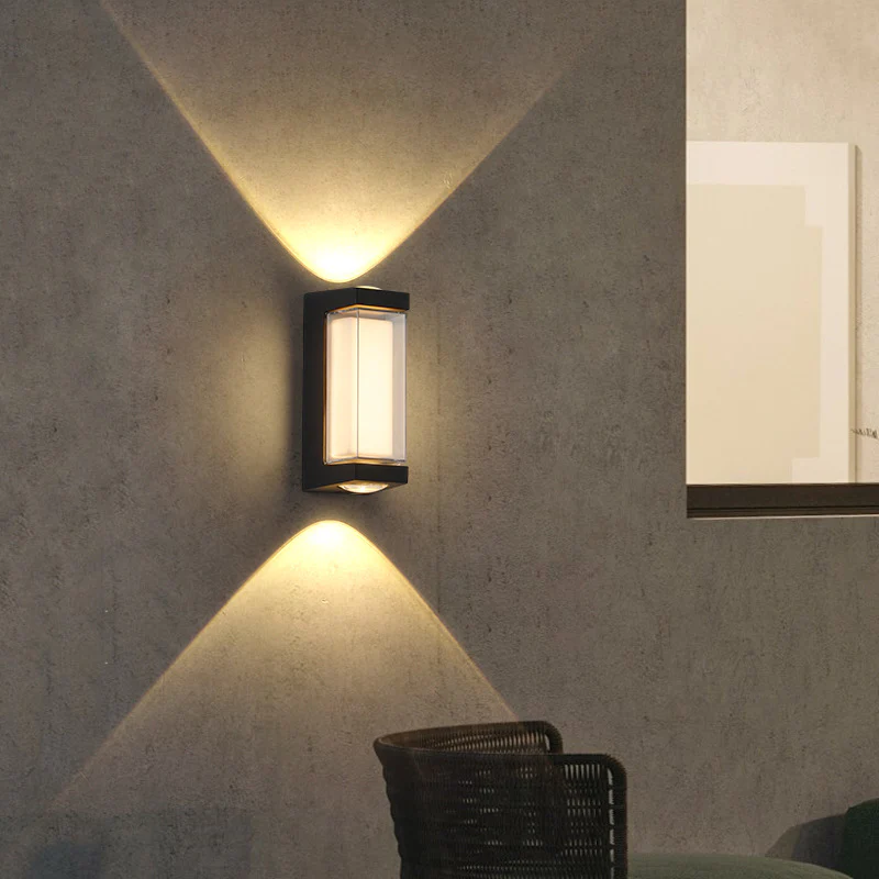 LED Waterproof Up and Down Black Outdoor Wall Lighting