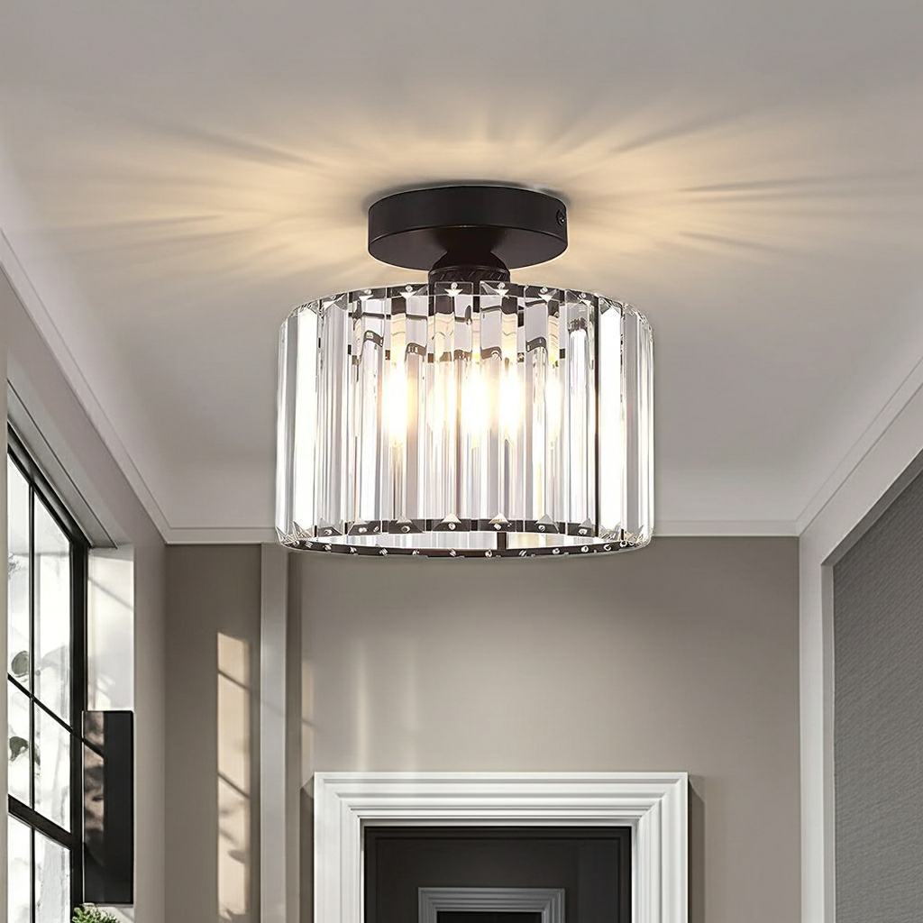 Crystal Semi Flush Mount Ceiling Lights for Living Room