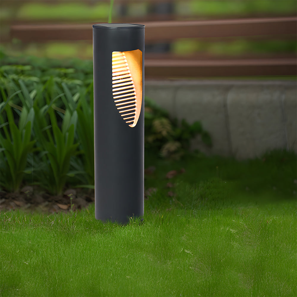 Garden Solar Power Black Long Outdoor Floor Lights