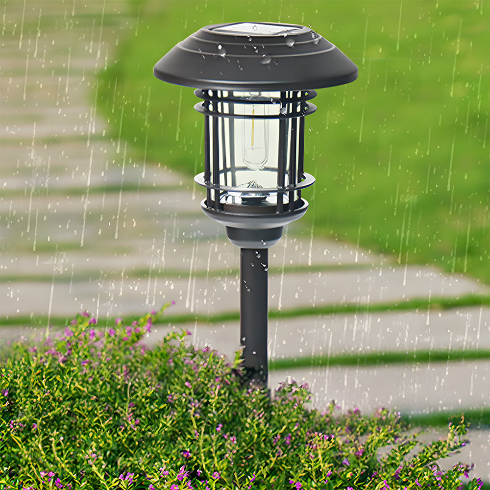 Traditional Black Solar Power Floor Lights Outdoor