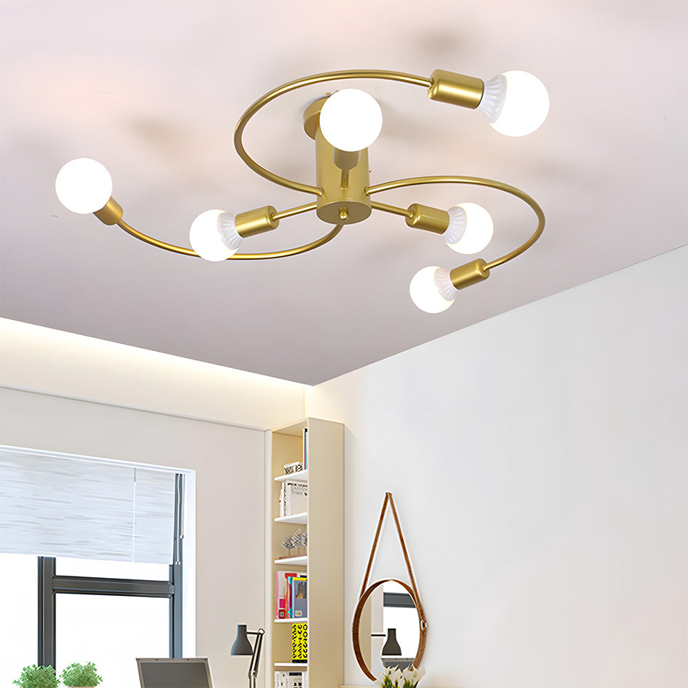 Light Luxury Multi-Head Living Room Ceiling Light