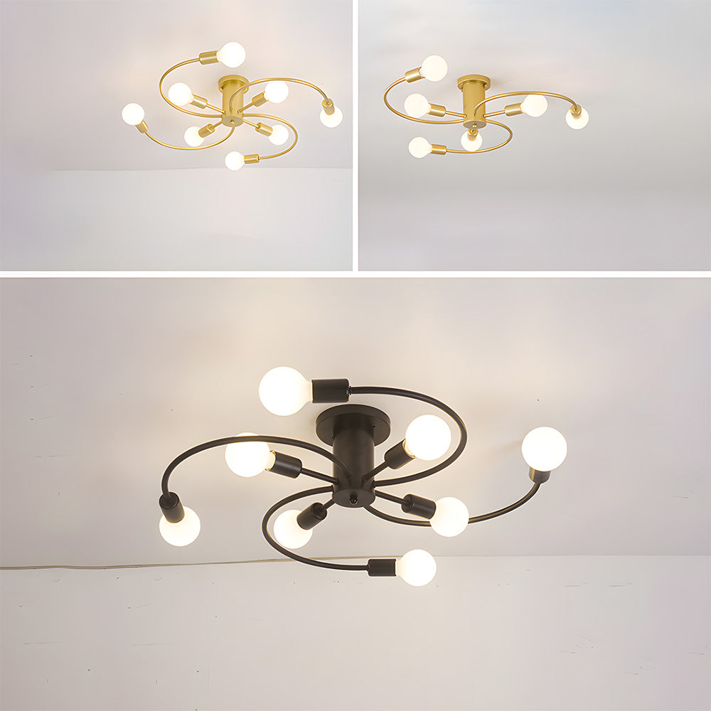 Light Luxury Multi-Head Living Room Ceiling Light