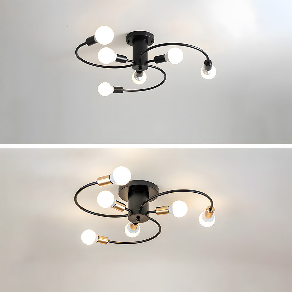 Light Luxury Multi-Head Living Room Ceiling Light