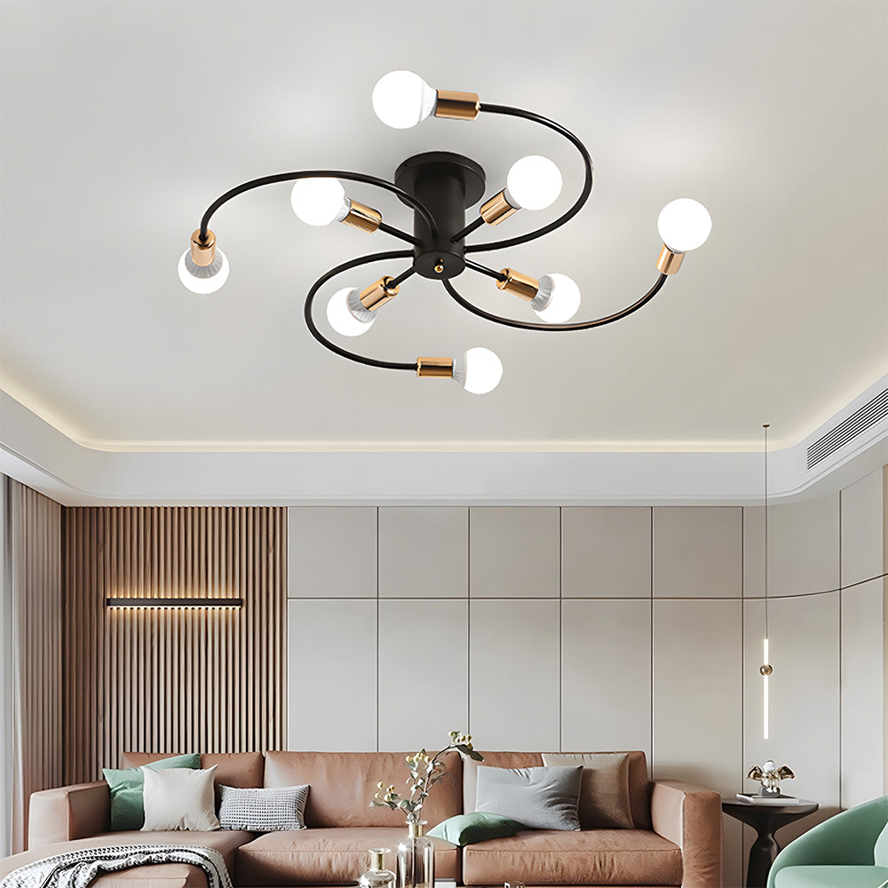 Light Luxury Multi-Head Living Room Ceiling Light