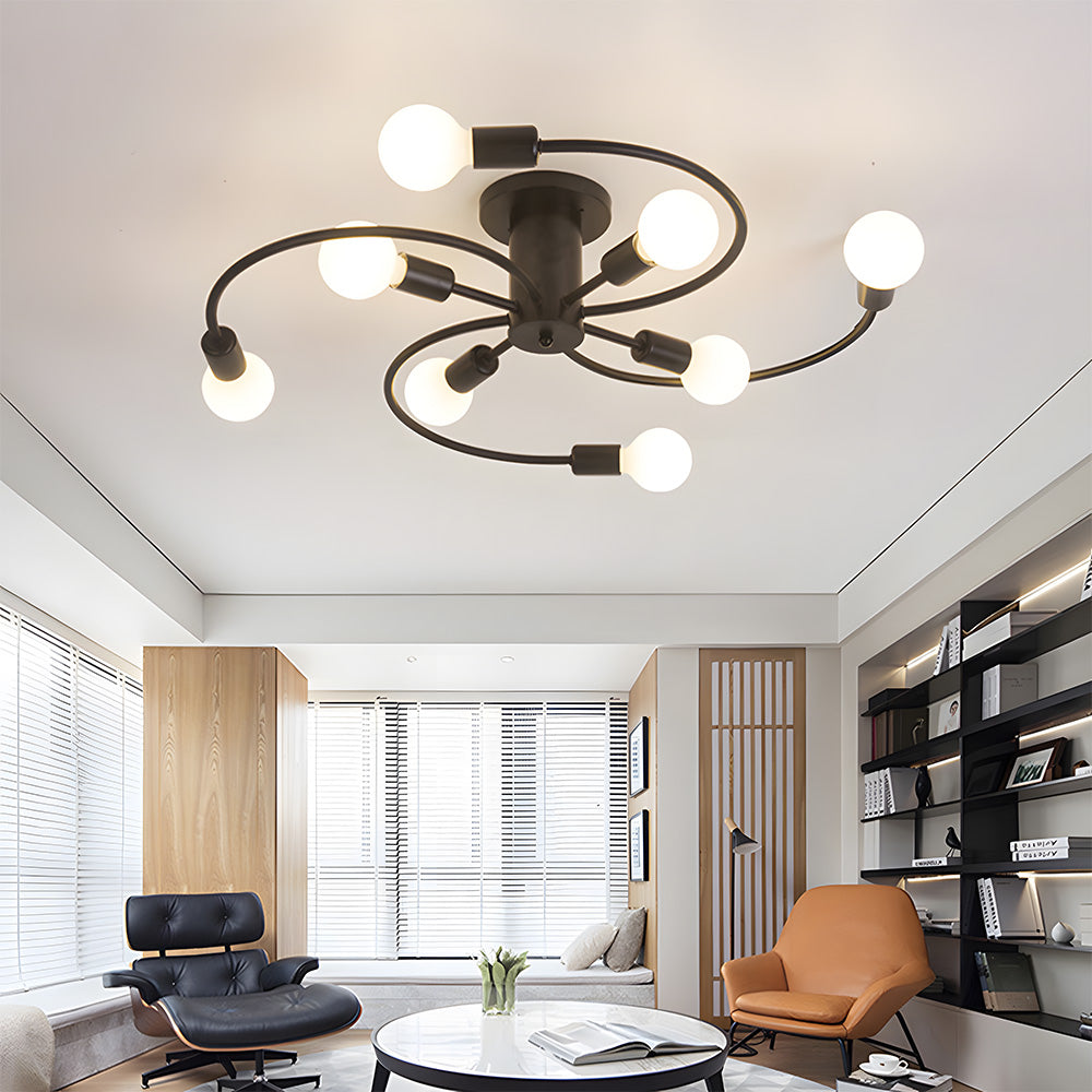 Light Luxury Multi-Head Living Room Ceiling Light