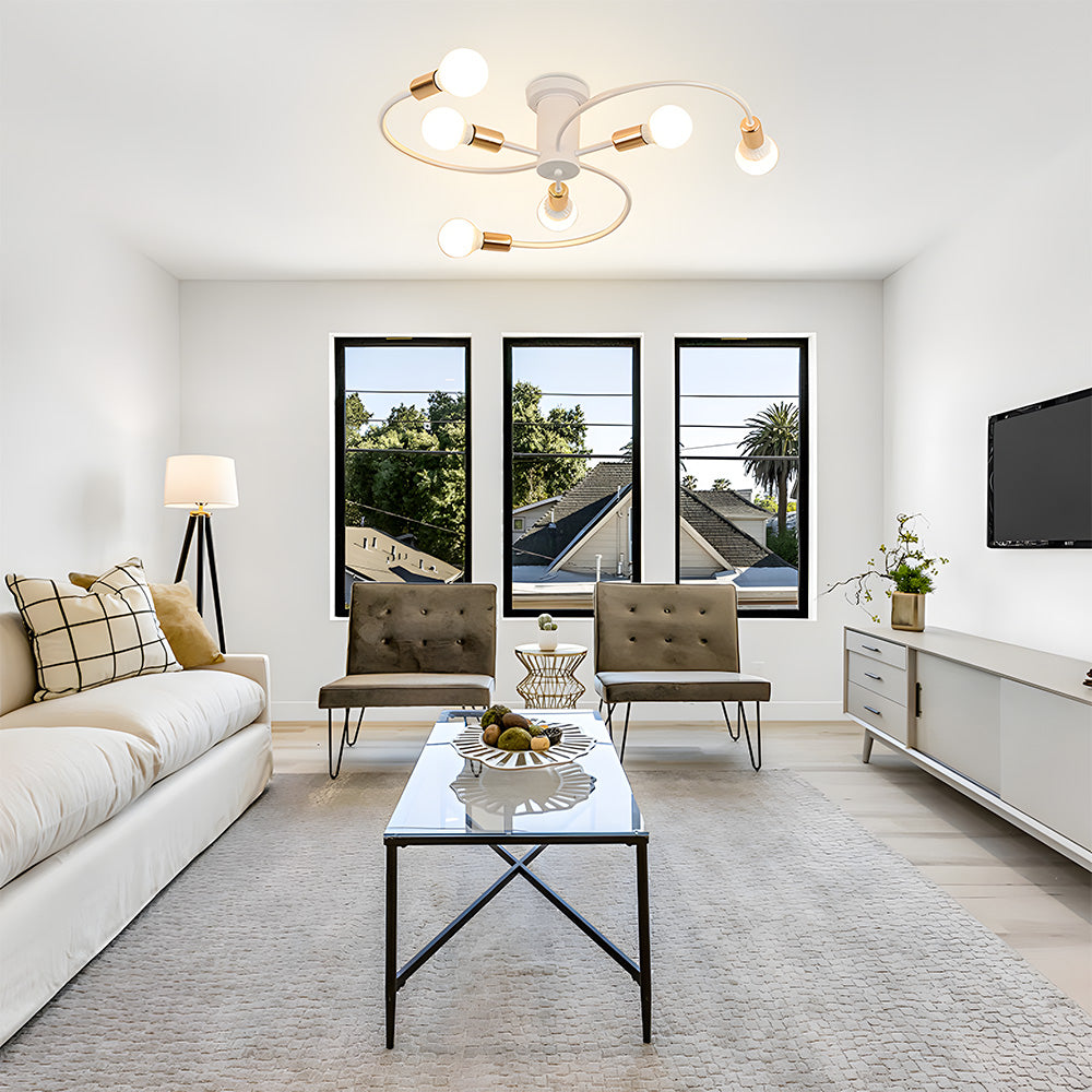 Light Luxury Multi-Head Living Room Ceiling Light