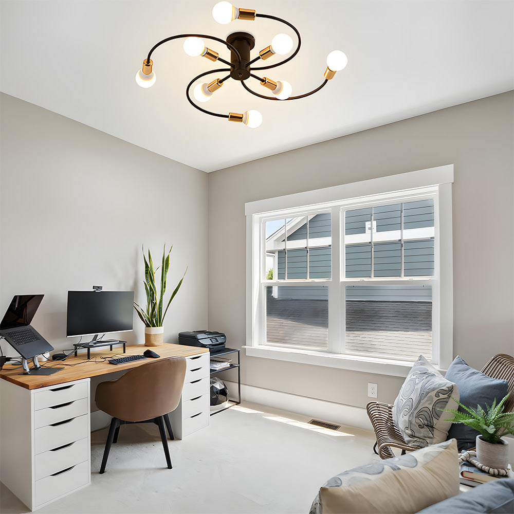 Light Luxury Multi-Head Living Room Ceiling Light