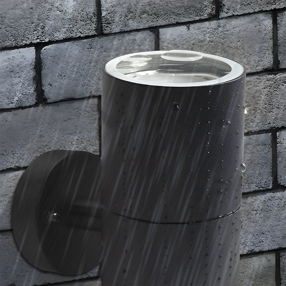 Black Double Up Down Outdoor Wall Light IP65