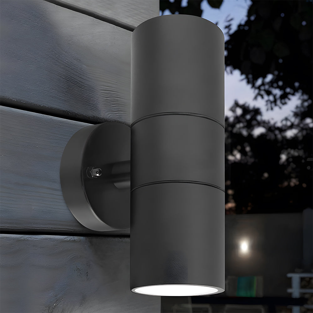 Black Double Up Down Outdoor Wall Light IP65