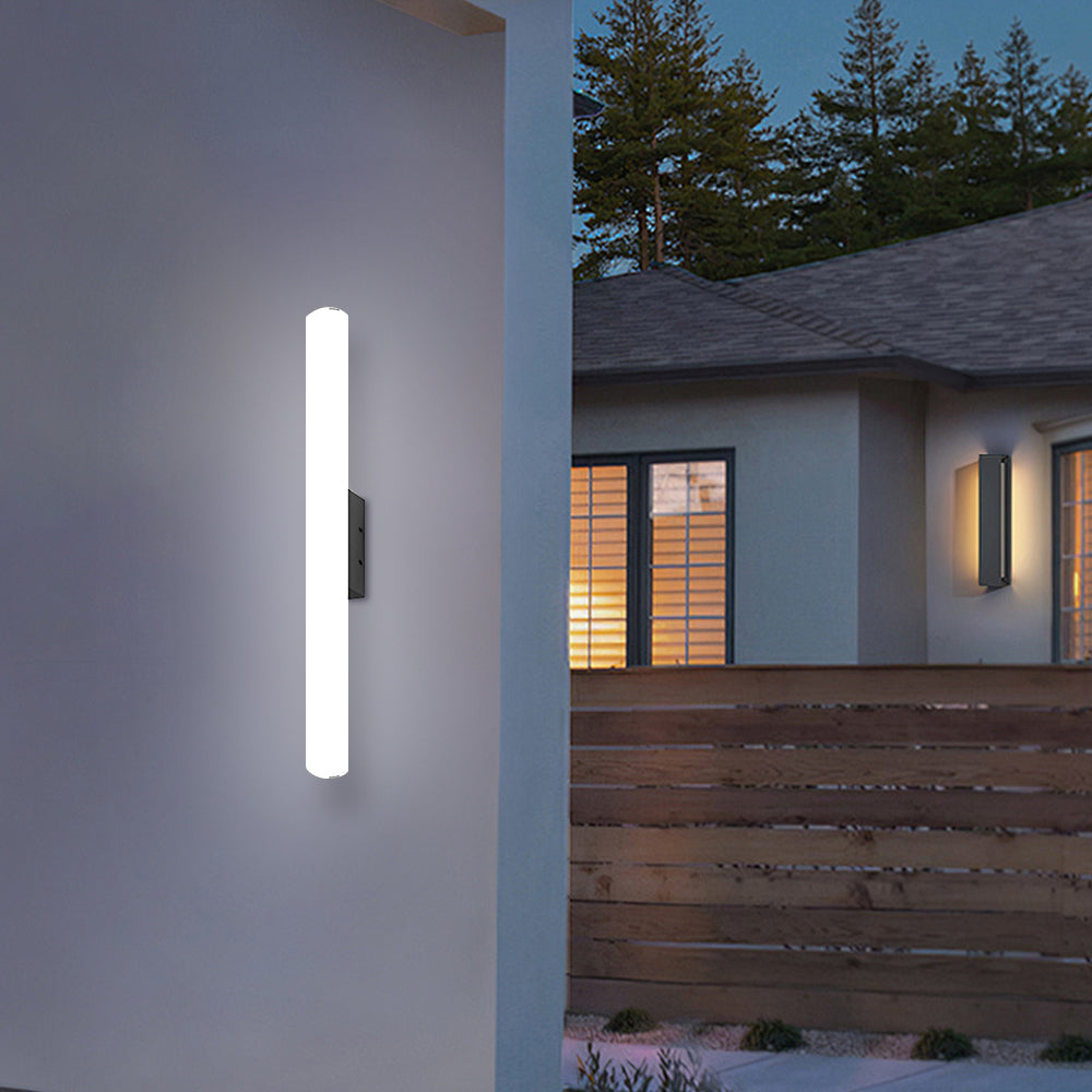 Minimalist White LED Outdoor Wall Light