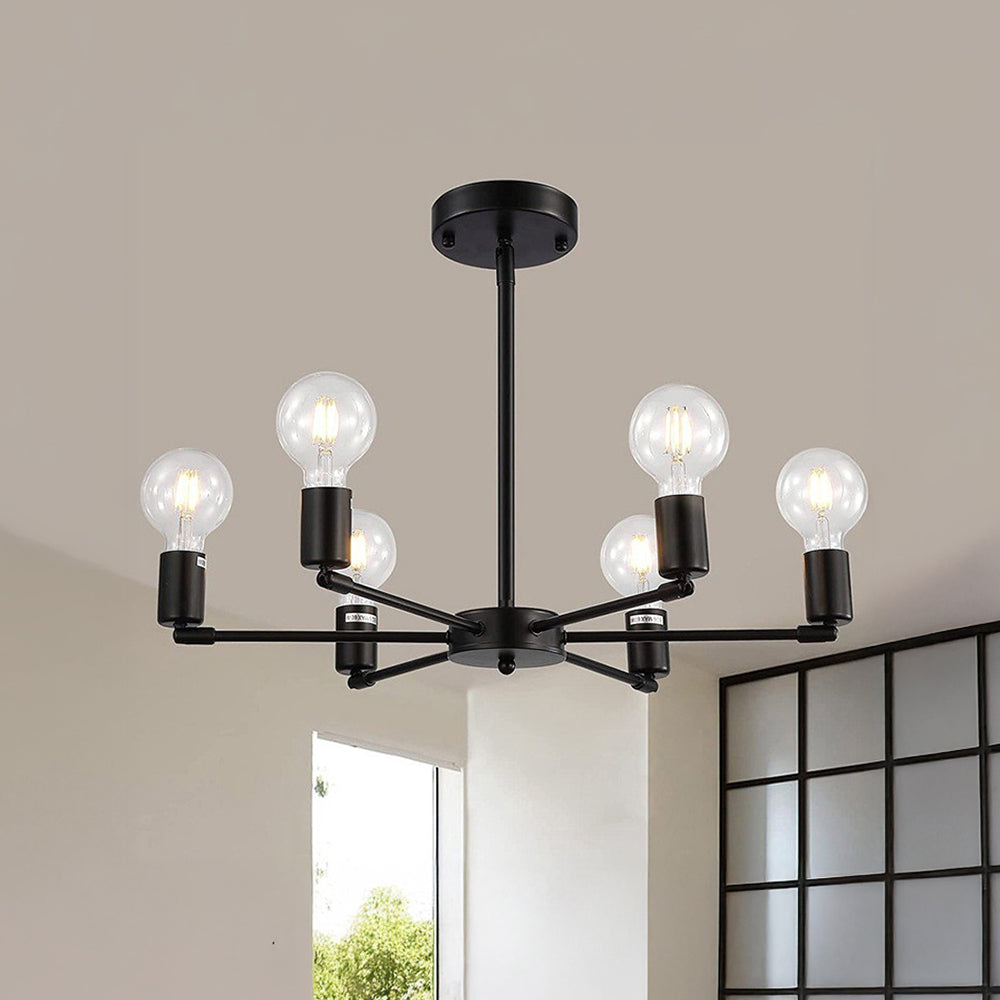 Modern Industrial 6-Light Iron Pendant Lamp