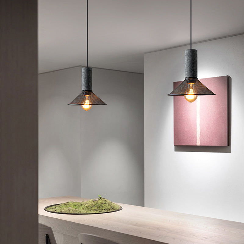 Modern Iron Grey Hanging Light Pendant Lampshade