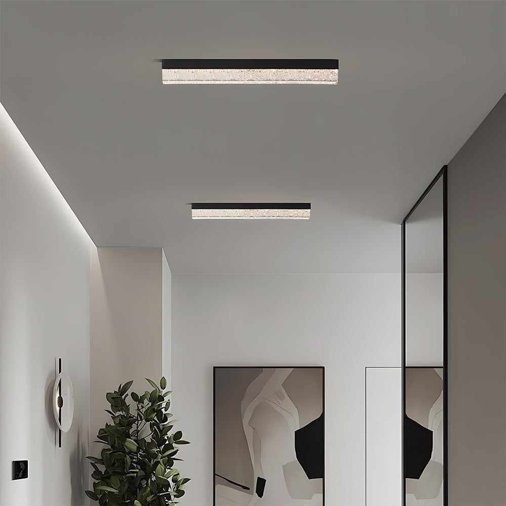 Modern Retro Black Acrylic Linear LED Ceiling Light