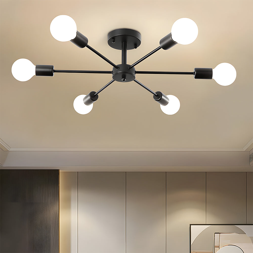 Nordic Iron Multi-Head Living Room Ceiling Lights