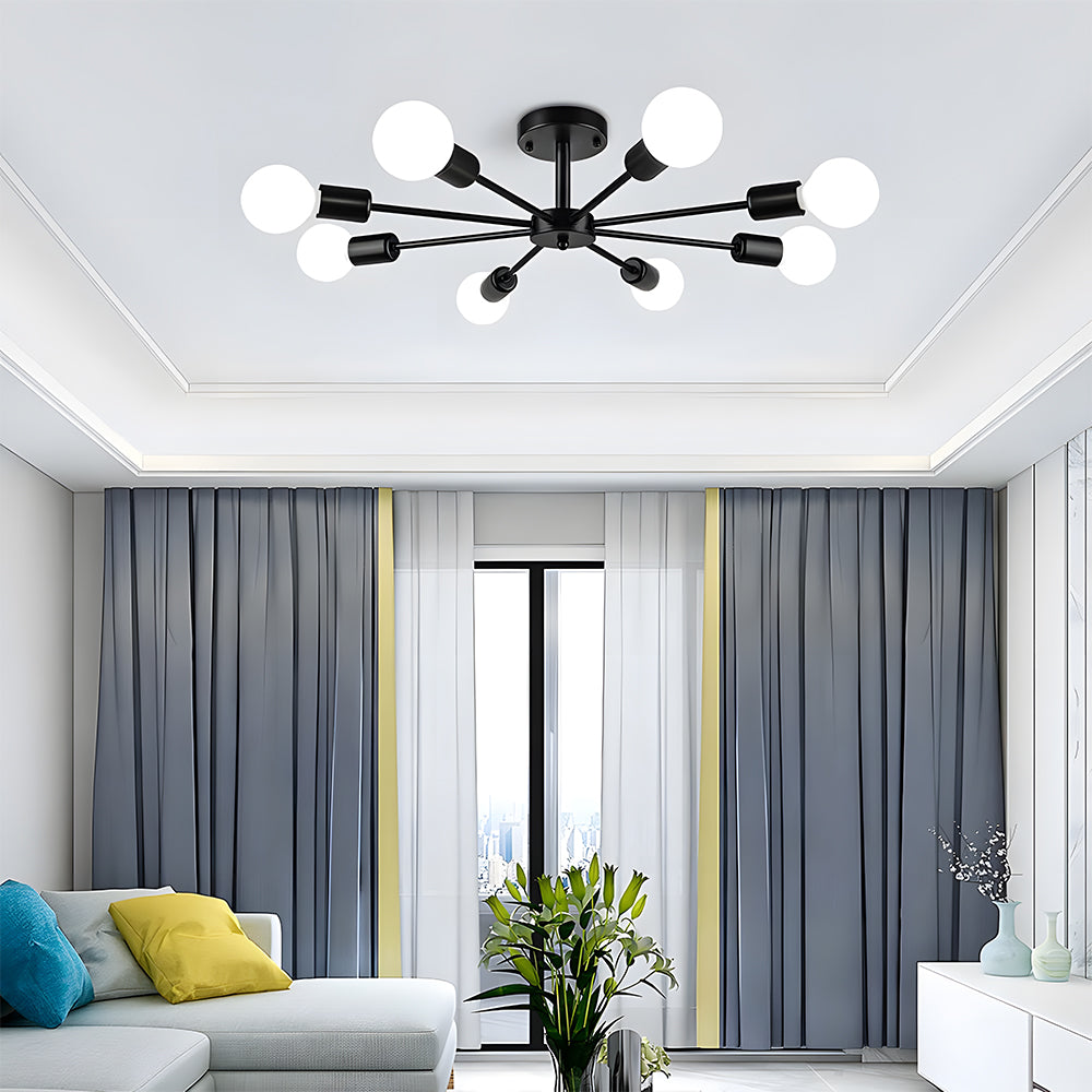 Nordic Iron Multi-Head Living Room Ceiling Lights