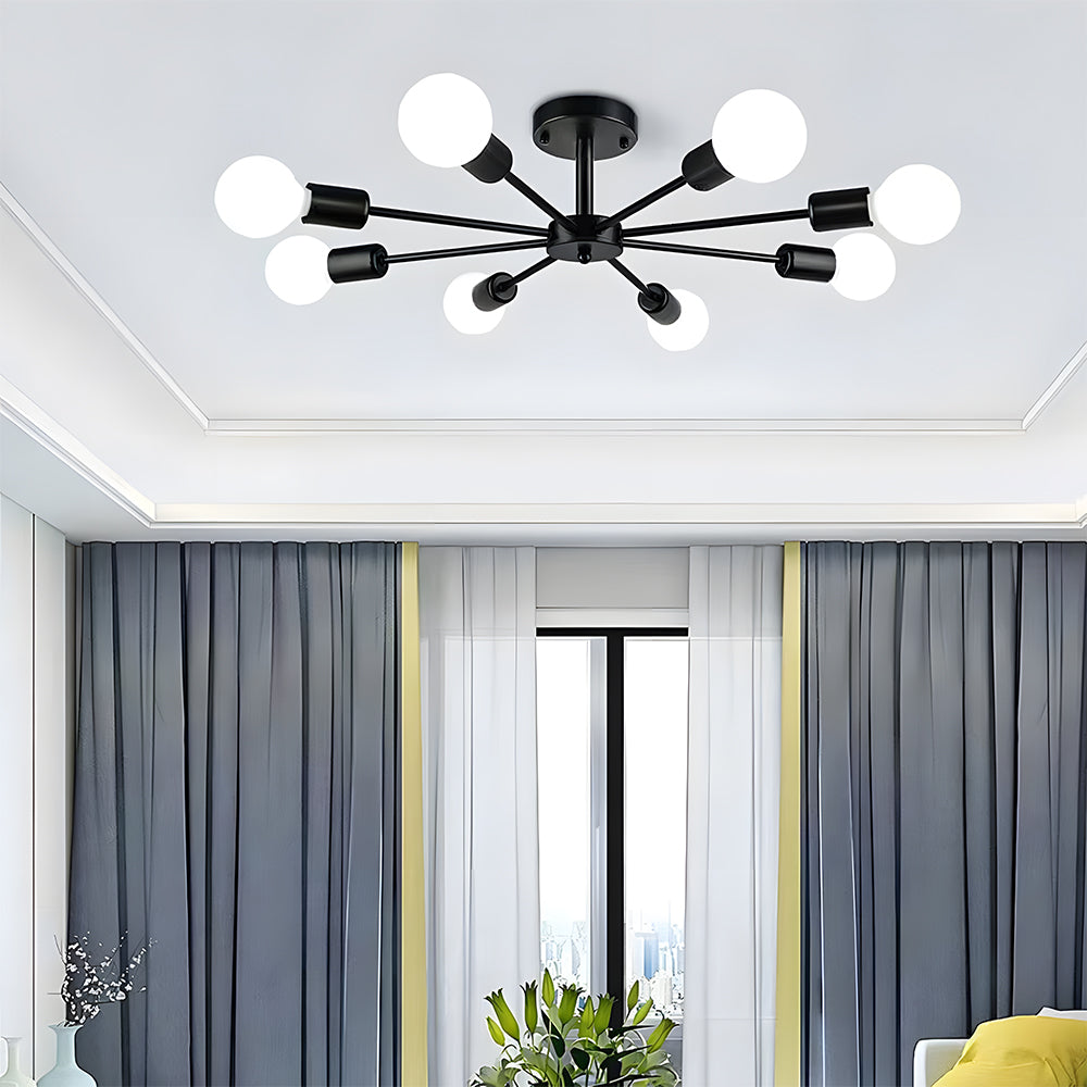 Nordic Iron Multi-Head Living Room Ceiling Lights