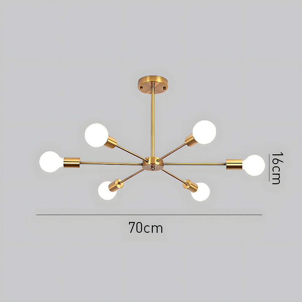 Nordic Iron Multi-Head Living Room Ceiling Lights