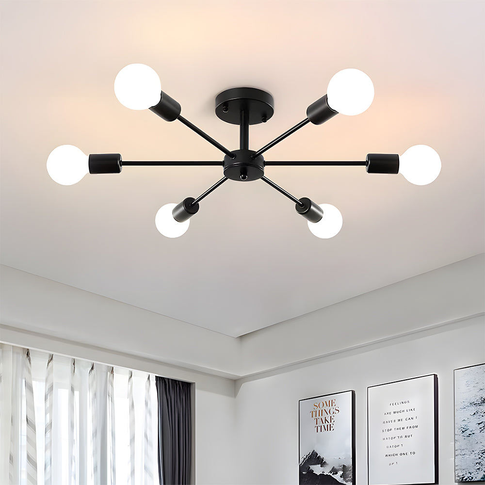 Nordic Iron Multi-Head Living Room Ceiling Lights