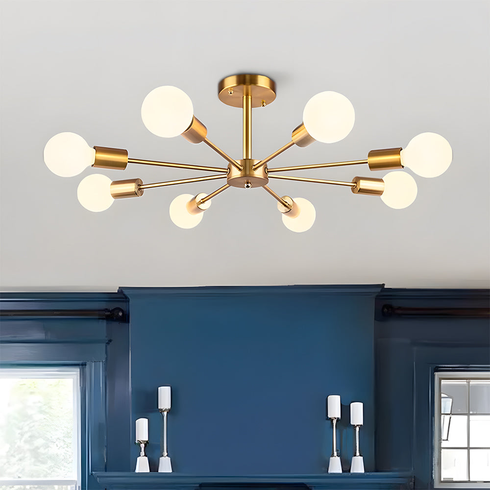 Nordic Iron Multi-Head Living Room Ceiling Lights