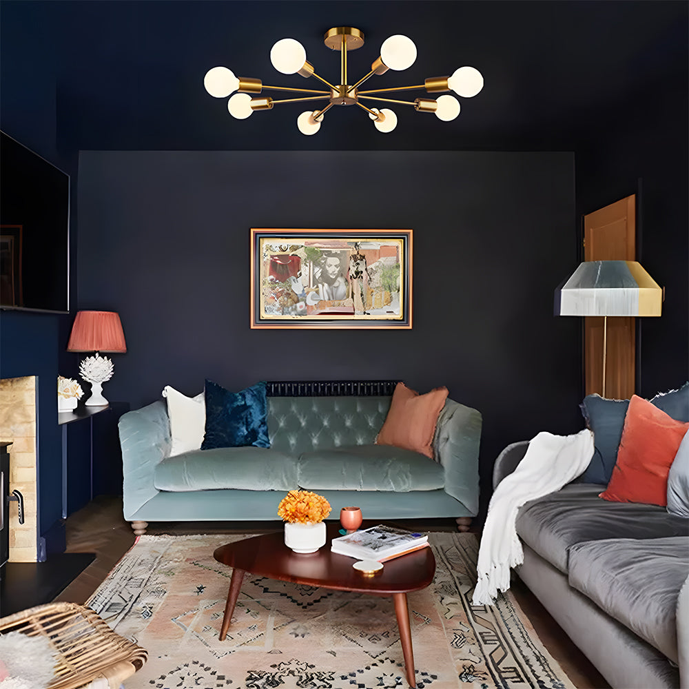 Nordic Iron Multi-Head Living Room Ceiling Lights
